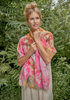 Powder 100% Linen Painted Peony Scarf, Mustard