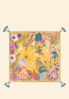 Powder 100% Silk Tassled Summer Woodland Scarf, Mustard