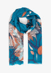 Powder Owl Print Scarf, Blue