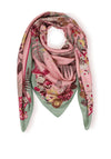 Powder Floral Hedgehog Satin Neck Scarf, Pink