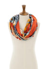 Powder Long Satin Scarf Woodland, Orange Multi