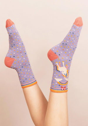 Powder Unicorn Ankle Sock, Lilac
