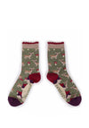 Powder Baby Dear Ankle Sock, Moss