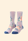 Powder Floral Vines Socks, Lavender