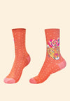 Powder Sassy Leopard Socks, Terracotta