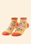 Powder Floral Vines Trainer Socks, Mustard
