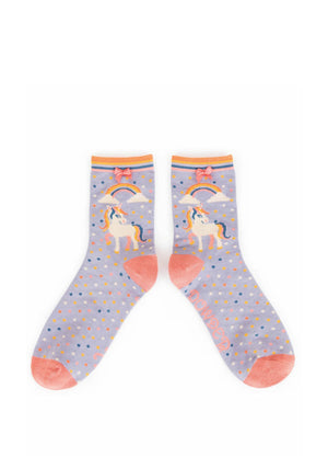 Powder Unicorn Ankle Sock, Lilac