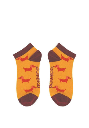 Powder Sausage Dog Trainer Socks, Mustard