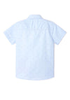 Mayoral Boys Micro-Patterned Short Sleeve Shirt, Celeste