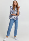 Pulz Nadia Printed Blouse, Navy & White