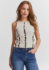 Pulz Allesia Print Tank Top, Black Tie Dye