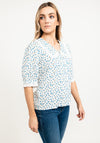 Pulz Christina Floral Chelsea Collar Blouse, Blue Flower