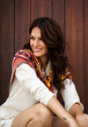 Powder Paisley Satin Neck Scarf, Mustard