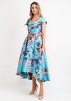 Gabriela Sanchez Vibrant Floral Midi Dress, Turquoise Multi