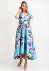 Gabriela Sanchez Vibrant Floral Midi Dress, Turquoise Multi