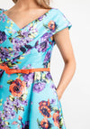 Gabriela Sanchez Vibrant Floral Midi Dress, Turquoise Multi