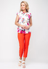 Robell R.O.B. Floral Cap Sleeve Top, White