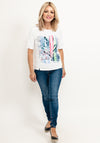 Rabe Leaf Mix Print Graphic T-Shirt, White Multi