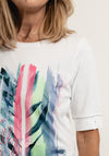 Rabe Leaf Mix Print Graphic T-Shirt, White Multi