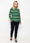 Rabe Striped Knit Sweater, Emerald Green Multi