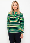 Rabe Polo Knit Sweater, Emerald Green, Multi
