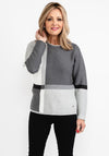 Rabe Abstract Check Pattern Knit Sweater, Grey