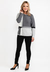 Rabe Abstract Check Pattern Knit Sweater, Grey