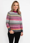 Rabe Multi Colour Stripe Sweater, Fuchsia Multi