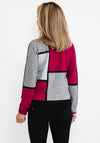 Rabe Colour Block Boxy Sweater, Fuchsia & Grey