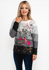 Rabe Ombre Floral Knit Jumper, Grey Multi