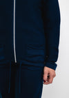 Rabe Zipped Short Cardigan, Navy