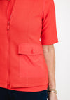 Rabe Short Jersey Zip Gilet, Red
