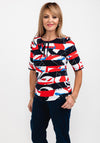 Rabe Abstract Shape Tie Collar T-Shirt, Red Multi