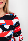 Rabe Abstract Shape Tie Collar T-Shirt, Red Multi