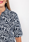 Rabe Shape Print Collared T-Shirt, Navy & White