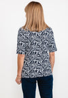 Rabe Shape Print Collared T-Shirt, Navy & White