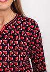 Rabe R Pattern Print T-Shirt, Navy & Red
