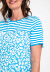 Rabe Stripe & Petal Print T-Shirt, Blue & White