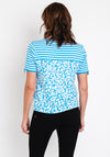 Rabe Stripe & Petal Print T-Shirt, Blue & White