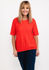 Rabe Textured Stretch Hem T-Shirt, Red