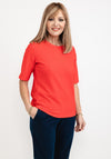 Rabe Ribbed Short Sleeve Sweater, Red