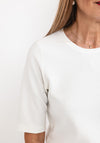 Rabe Ribbed Short Sleeve Sweater, White