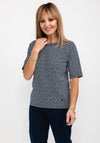 Rabe Abstract Line Knit Top, Navy