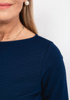 Rabe Textured Long Sleeve Top, Navy