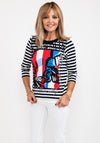 Rabe Wing Graphic Striped T-Shirt, Navy Multi