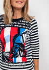 Rabe Wing Graphic Striped T-Shirt, Navy Multi