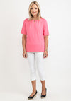 Rabe Keyhole Round Neck Top, Pink