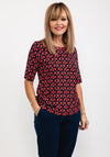 Rabe Abstract R Pattern T-Shirt, Red & Navy
