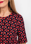 Rabe Abstract R Pattern T-Shirt, Red & Navy