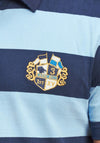 Raging Bull Big & Tall Rugby Polo Shirt, Navy & Sky Blue
